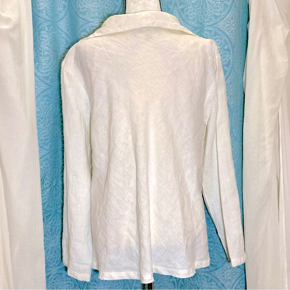 Flax 100% Linen Cardigan Jacket Top Sz M - Picture 4 of 7